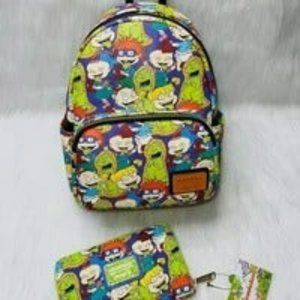 Loungefly Rugrats All Over Print Back Pack with Wallet